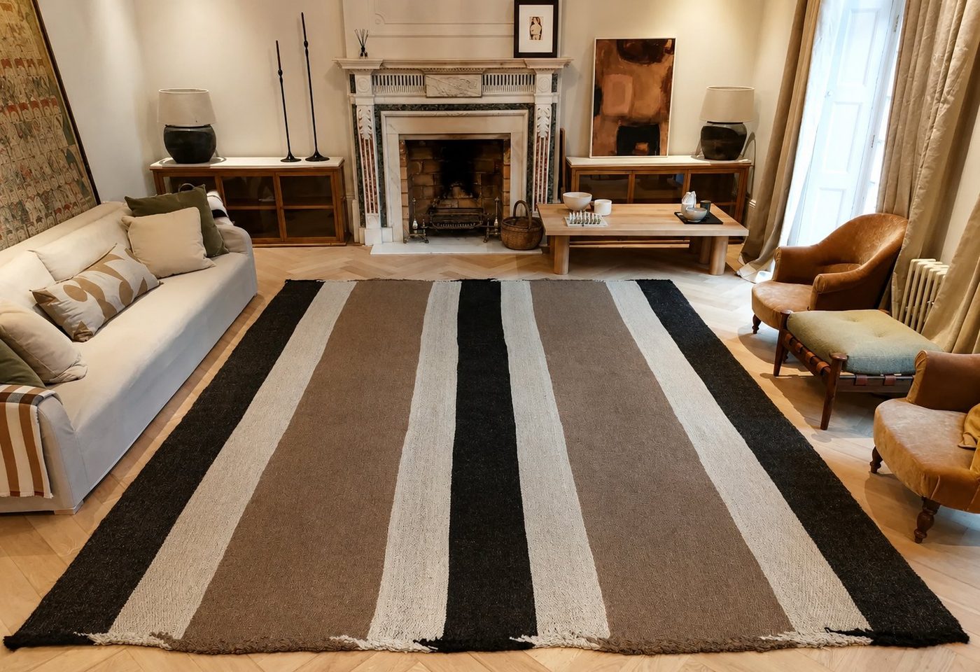 Multi-stripe, natural tones