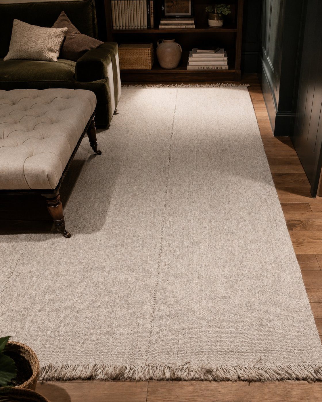 Cream, plain weave
