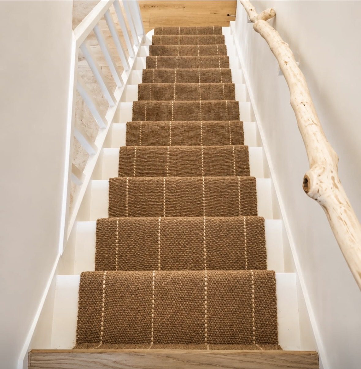 Brown, cream pinstripe