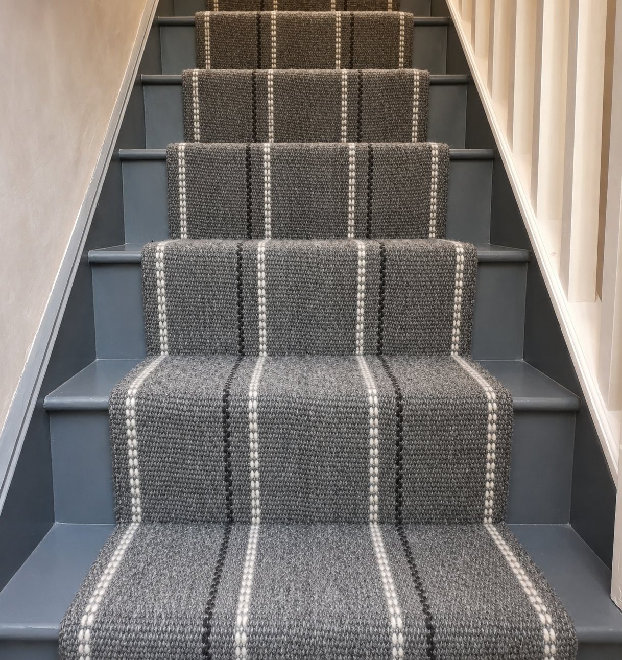 Grey, cream stripe