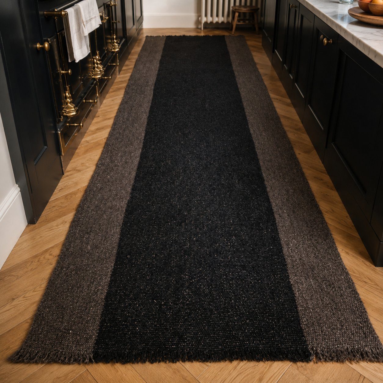 Black & grey, plain weave